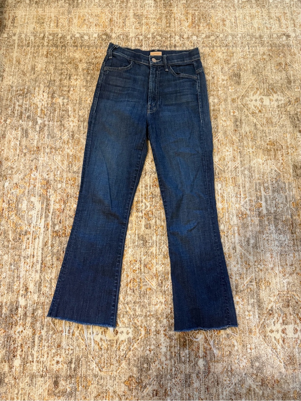 MOTHER Hustler Ankle Fray Jeans in “Clean Sweep” size 24